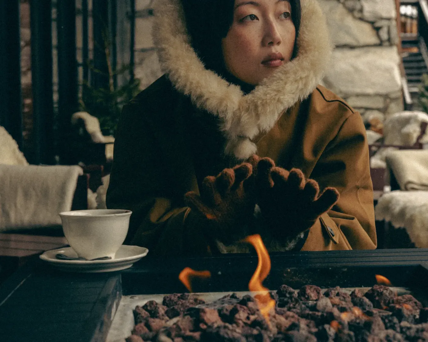 Portrait by the fire
